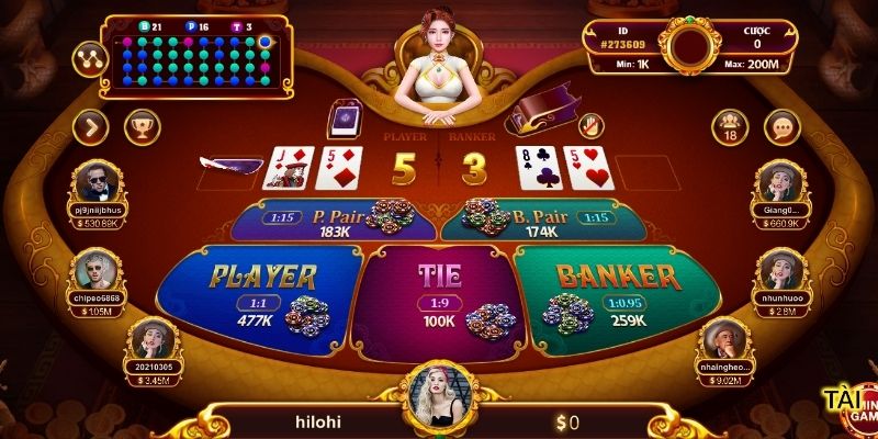 Có thể cược 1 lần cho nhiều cửa Baccarat