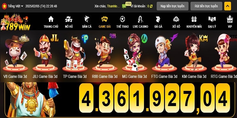Danh sách trò chơi đánh bài được yêu thích nhất nền tảng 789Win